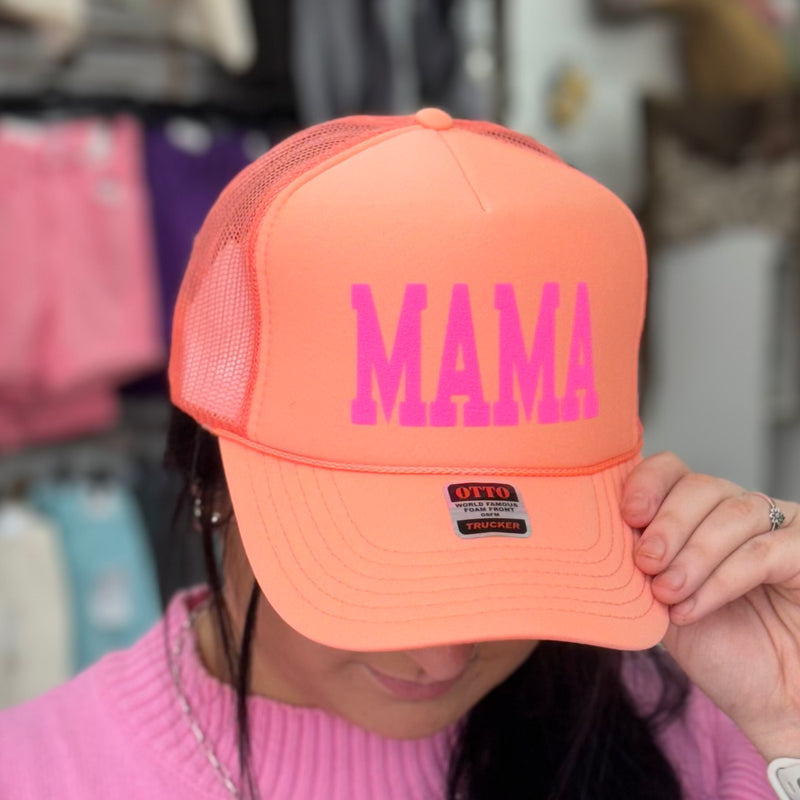 Coral Mama Trucker Hat