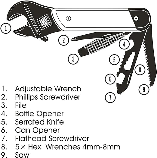 Gentlemen's Hardware 9-n-1 Wrench