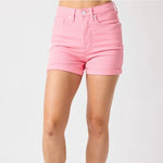 Judy Blue Pink High Waist Stretchy Shorts