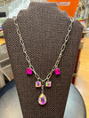 Rio Pink/AB Necklace w/Crystal Charms