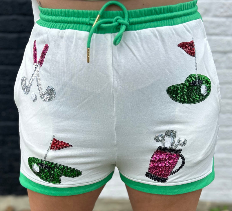 Golf Sequin Embroidery Shorts