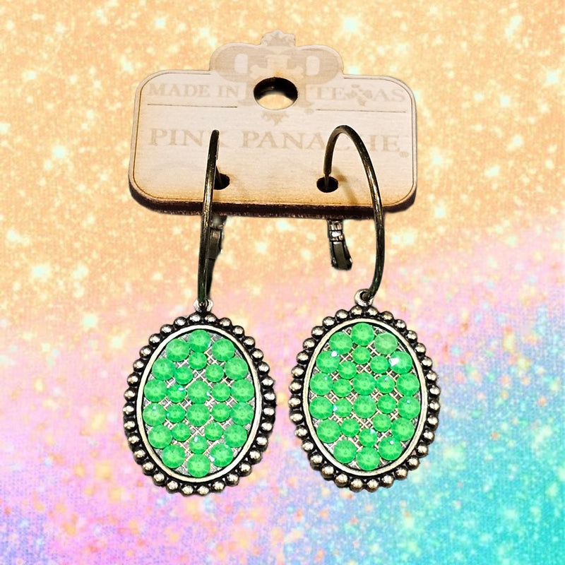 PP Summer Lovin Oval Neon Green Hoop Earrings