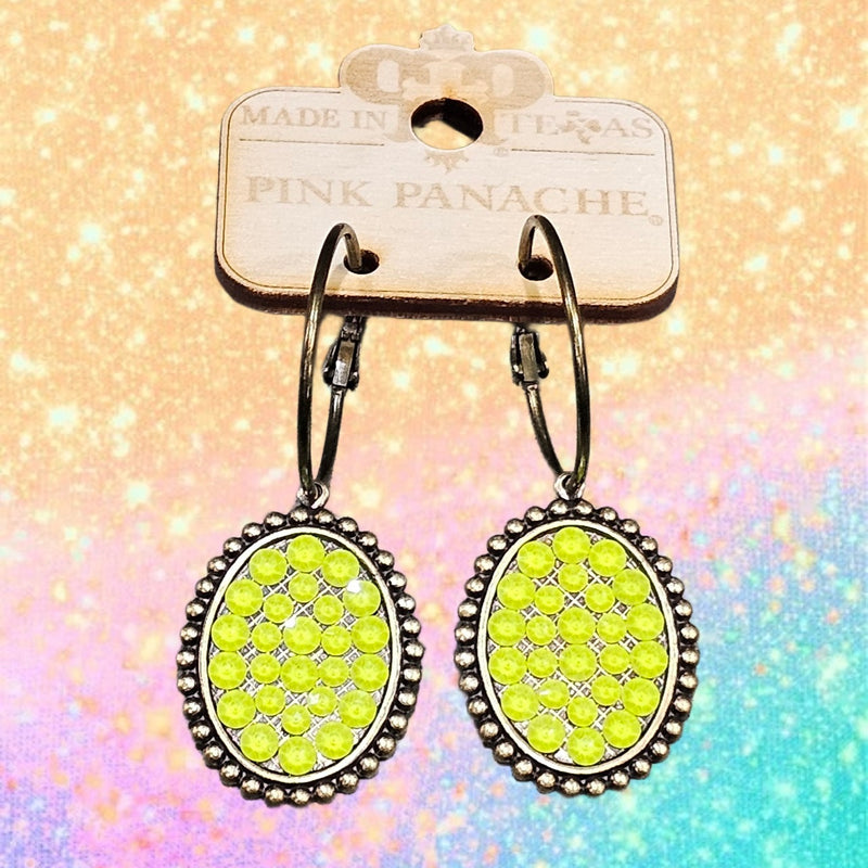 PP Summer Lovin Oval Neon Yellow Hoop Earrings