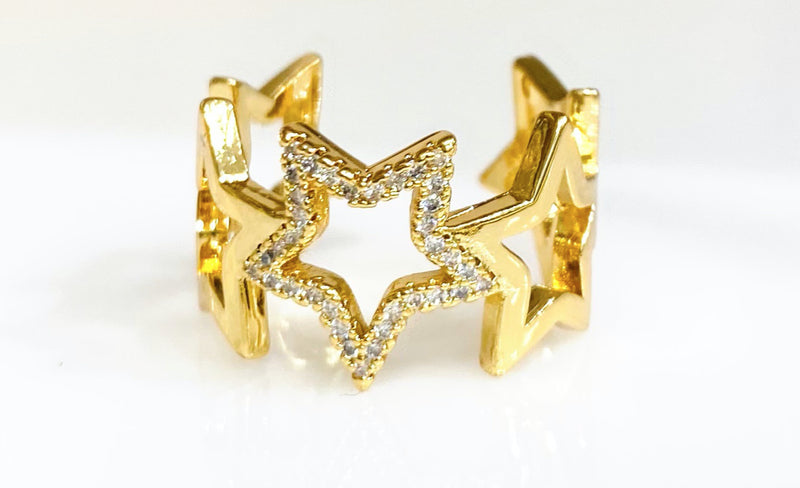 Melania Clara Rockstar Gold Ring