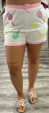 Tennis Sequin Embroidery Shorts