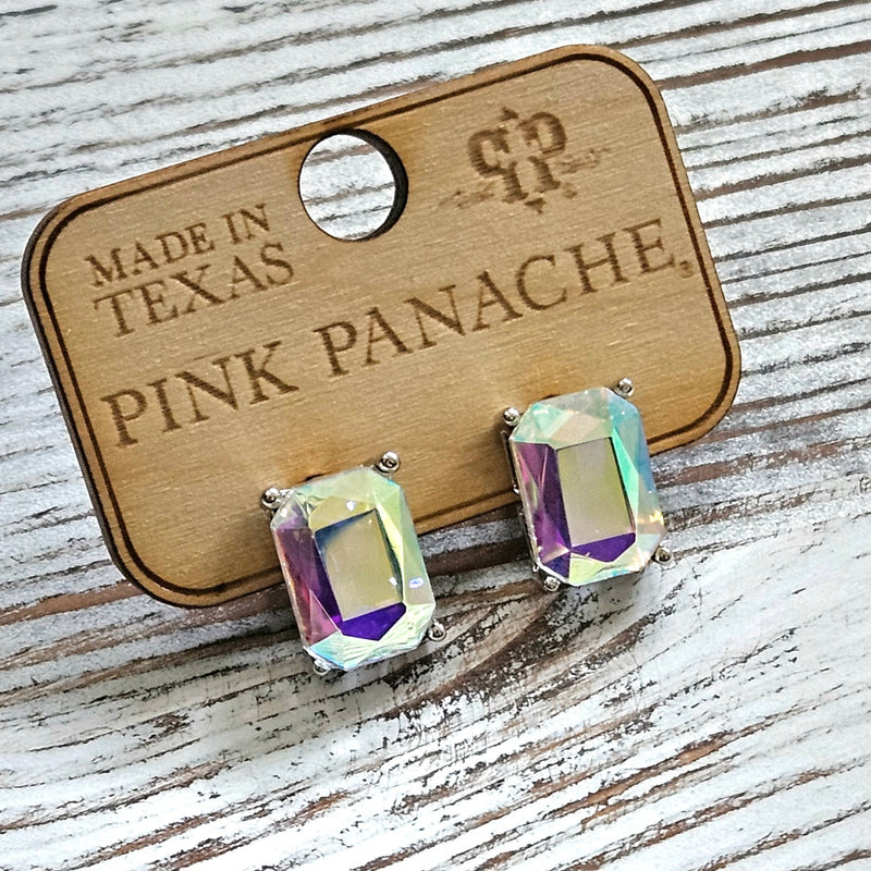 PP Silver AB Rectangle Studs