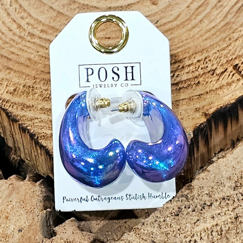 POSH Blue/Purple Iridescent Blair Drop Earring