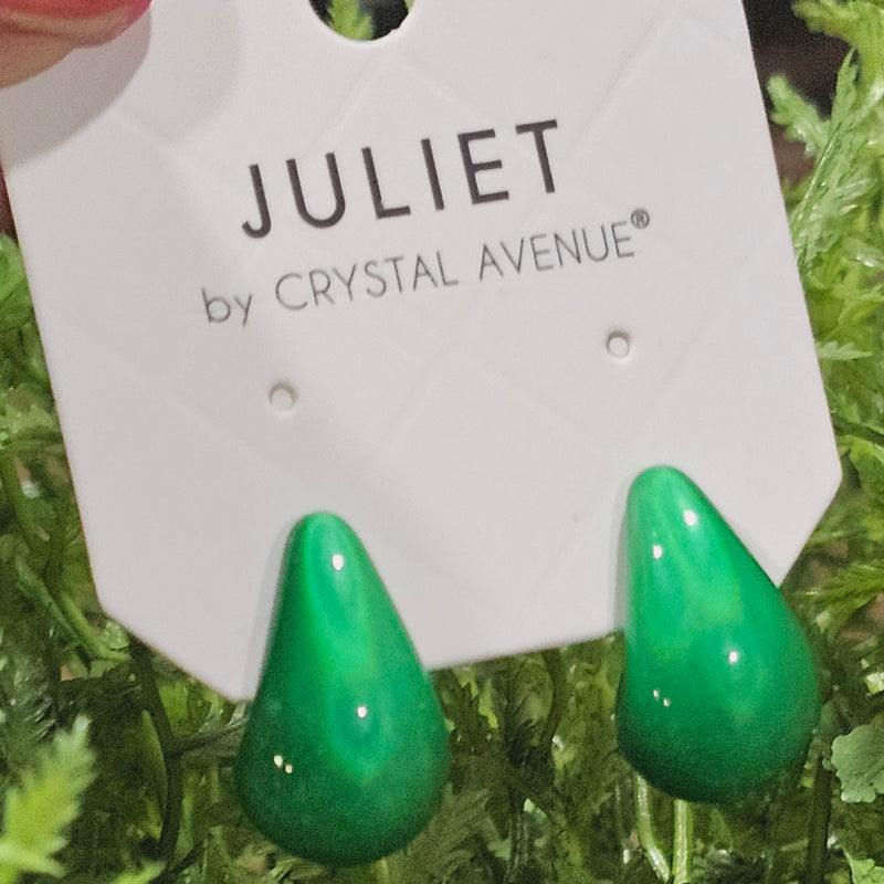 Green Juliet Small Drop Earrings