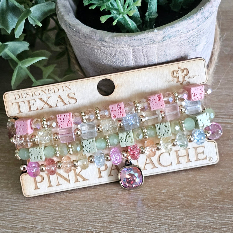 PP Light Rose Shimmer Pastel Bracelet Set