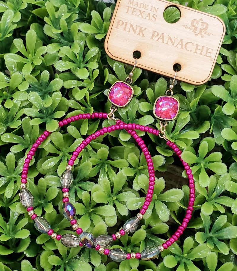 PP Pink Lotus Delite Pink Large Hoop Earrings