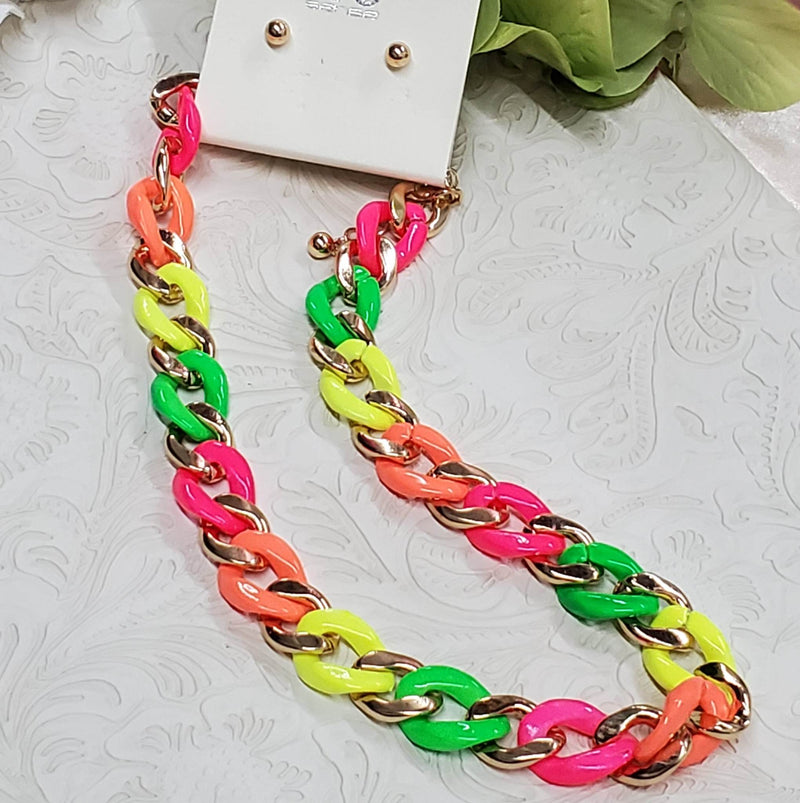 Totally Rad Neon Link Necklace