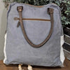 OLAY 157 Mix Canvas Cowhide Tote