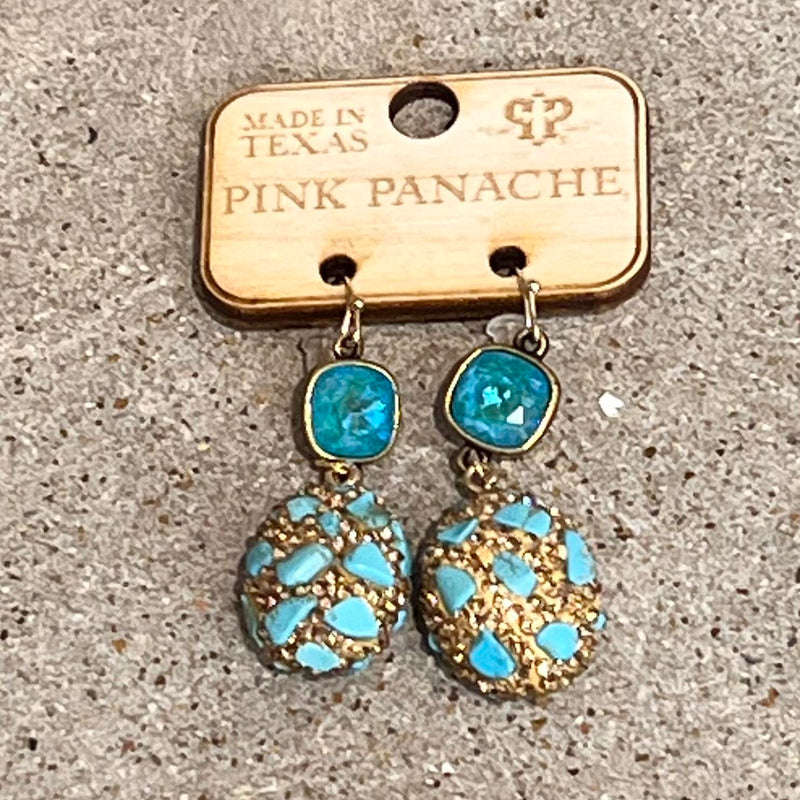 PP Laguna Delite Turquoise Pebble Bling Earrings