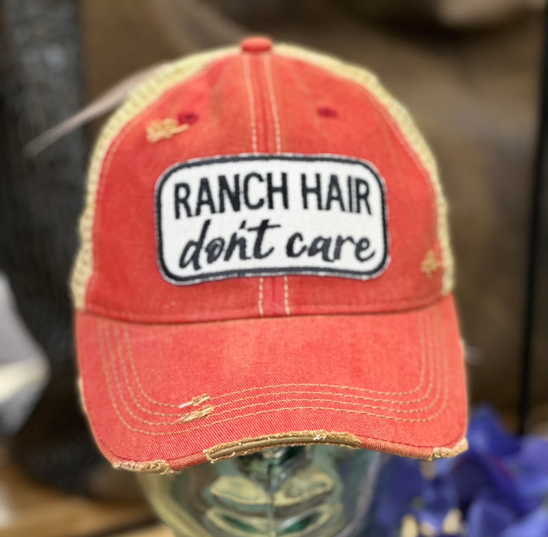Ranch Hair Red Wash Brim Hat