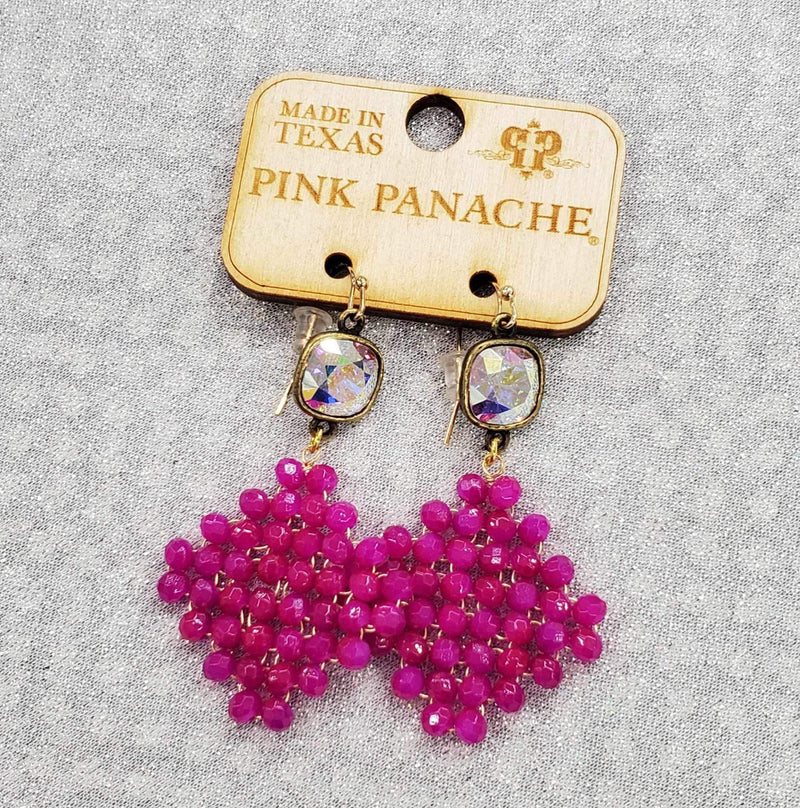 PP 10mm AB Fuchsia Diamond Earrings