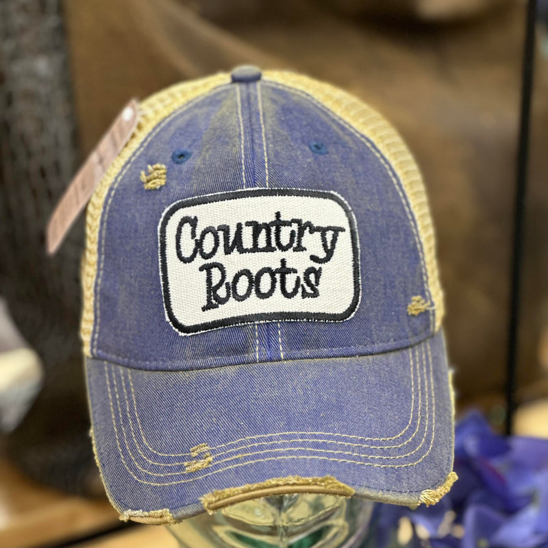 Country Roots Blue Wash Brim Hat