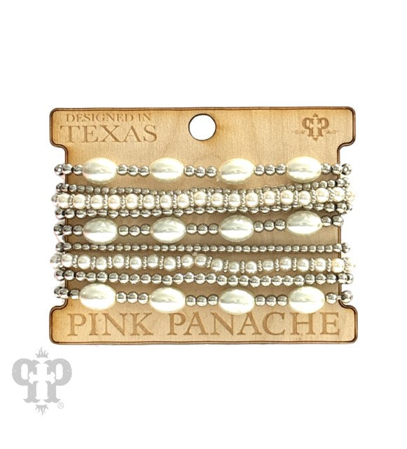 PP Silver Pearl Bracelet Set