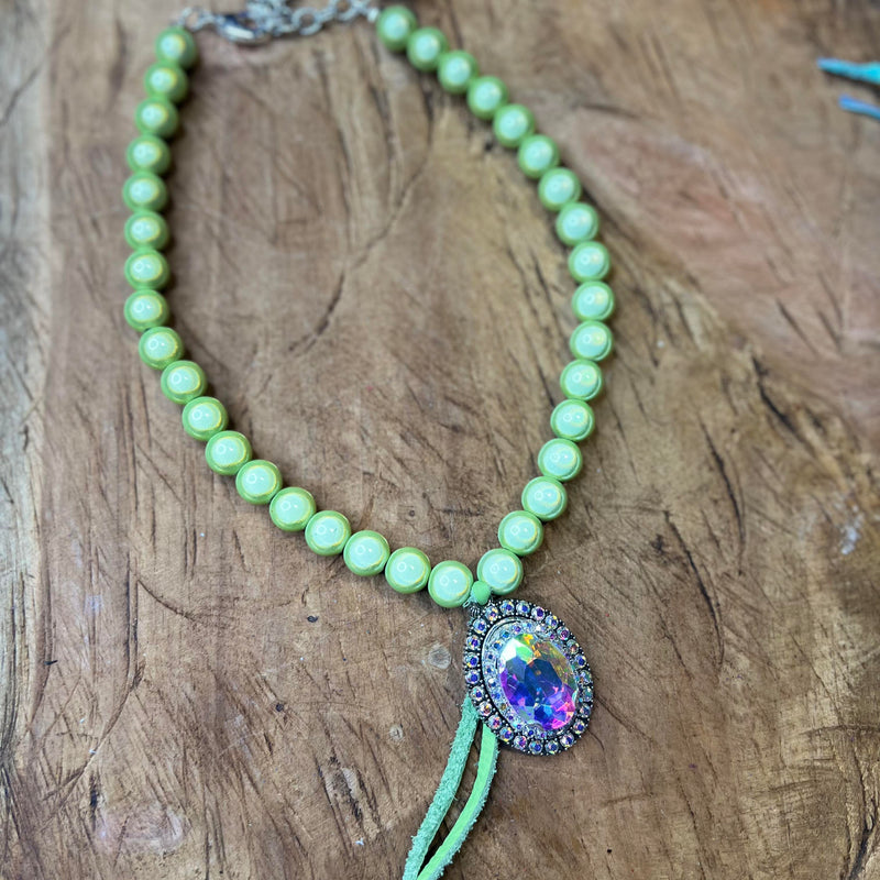 SL Miracle Bead Necklace - Lime Green