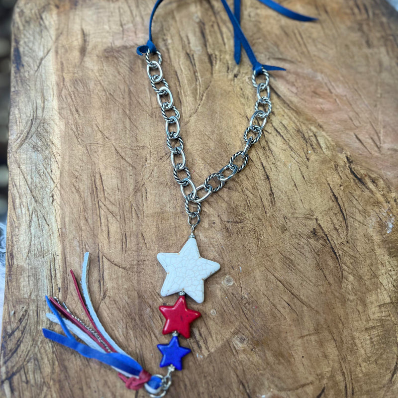 SL Red White and Blue Star Necklace