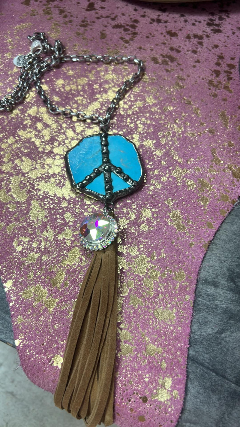 JCoon Peace Fringe Long Necklace