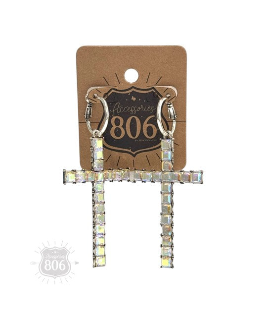 806 AB Cross Earrings
