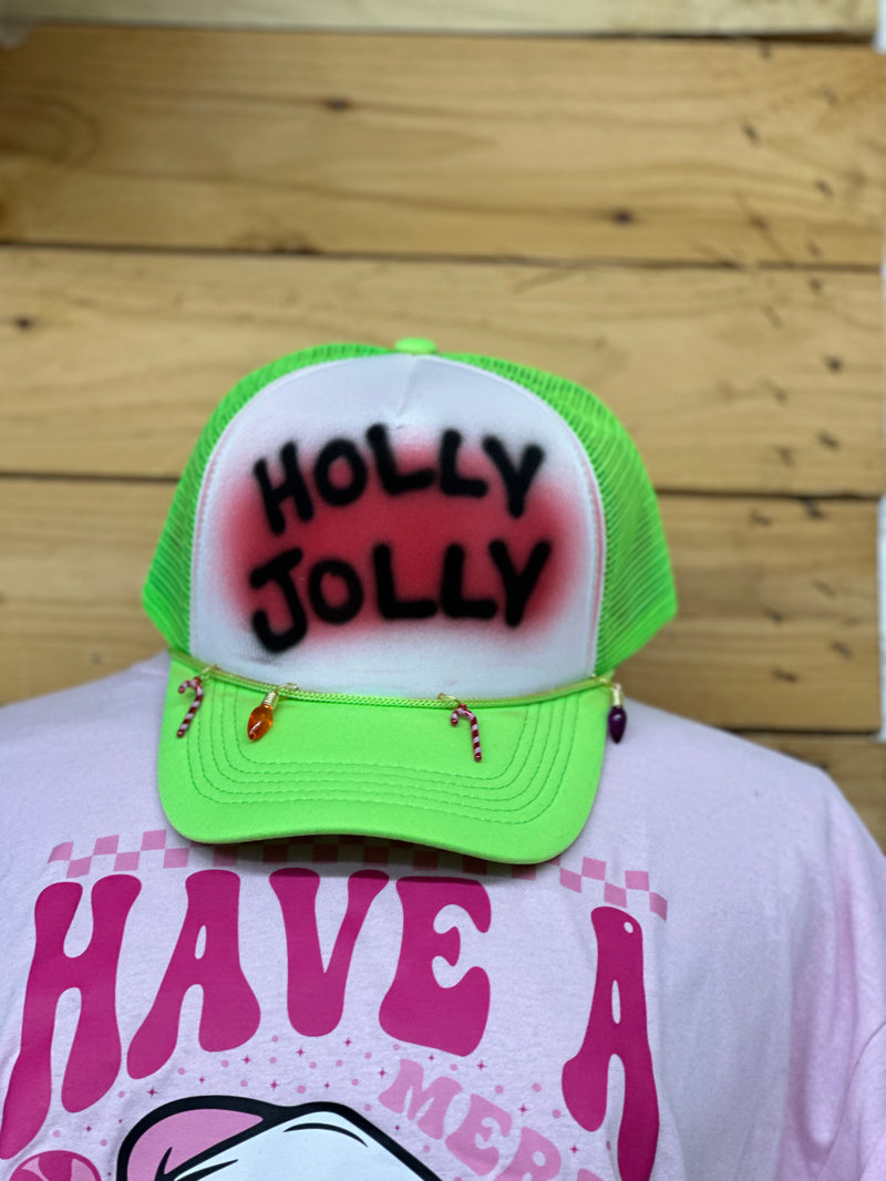 Green Holly Jolly Trucker Hat