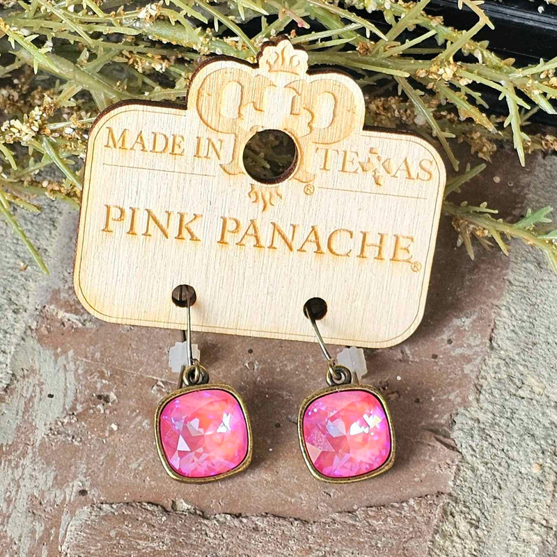 PP Bronze Pink Lotus Delite 12mm Fish Hook Earrings