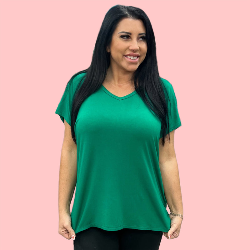 The Everyday Essential Kelly Green V-Neck Tee