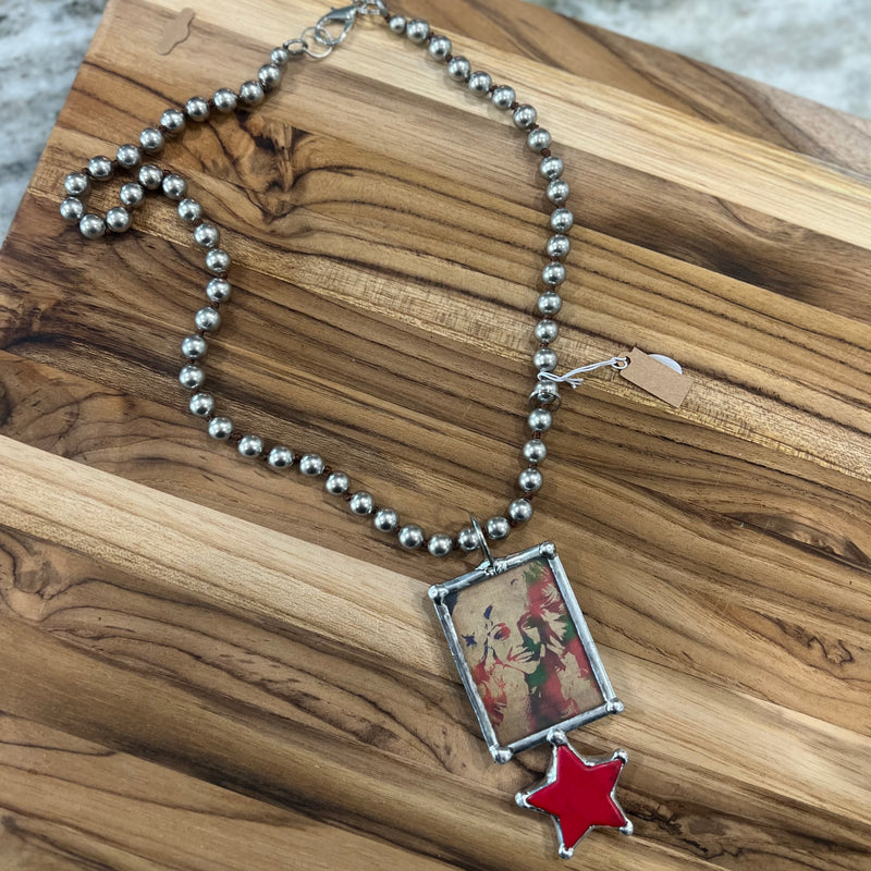 Dolly soldered with Red Star Necklace