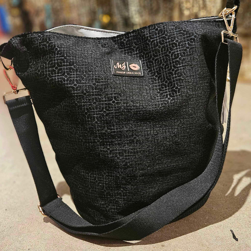 MJ Black Velvet Bucket Bag