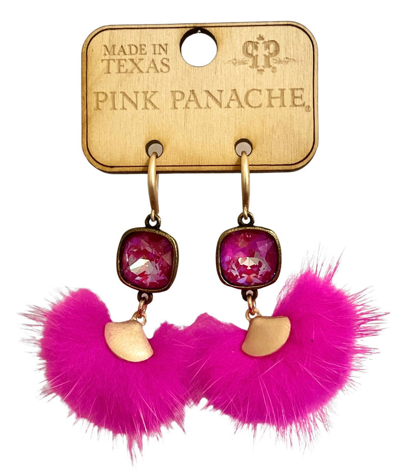 PP Pink Fuzzy Earrings