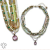 PP Gold tone and glass bead necklace with Austrian crystal
