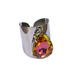 PP Silver Purple Vitrail Teardrop Ring