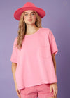 Pink French Terry Loose Fit top