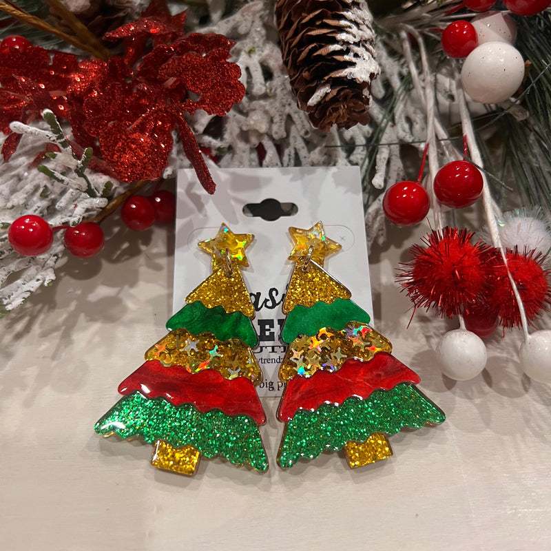 O Christmas Tree Acrylic Earrings