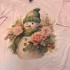 JCOONS Pink Floral Snowman Bling Tee