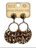 PP Bronze Double Circle Bead Earrings