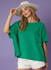 Green French Terry Loose Fit top