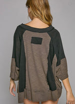 POL Oversized Charcoal/Black Top