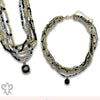 PP Gold tone and glass bead necklace with Austrian crystal