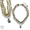 PP Gold tone and glass bead necklace with Austrian crystal