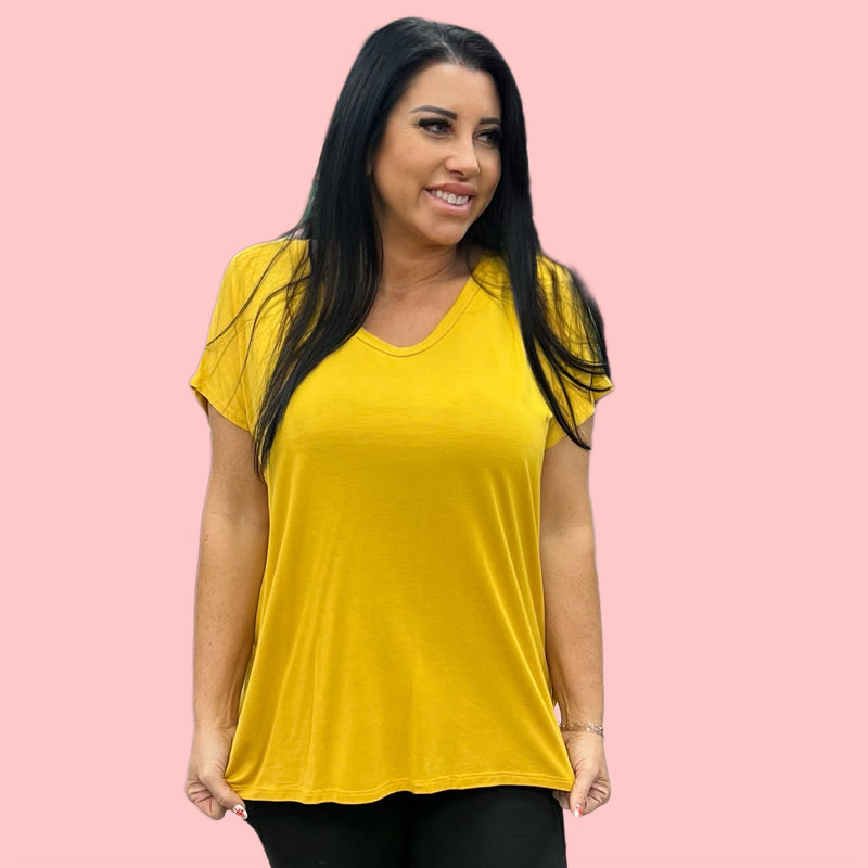 The Everyday Essential Mustard V-Neck Tee