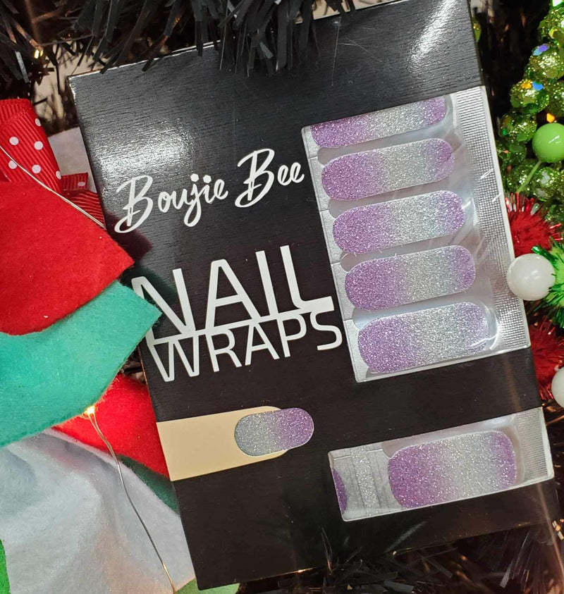 Purple & Silver Nail Wraps
