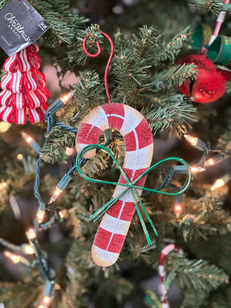 RT Candy Cane with bow Ornament