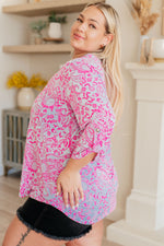 STB Lizzy Top in Blue and Pink Paisley