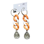 SL Game Day Link Earrings - Orange and White