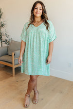 STB Rodeo Lights Dolman Sleeve Dress in Mint Floral