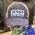 Jesus Take the Wheel Purple Brim Hat