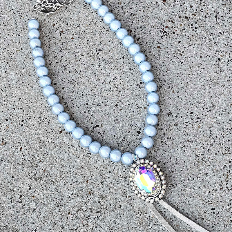SL Miracle Bead Necklace - Blue Grey