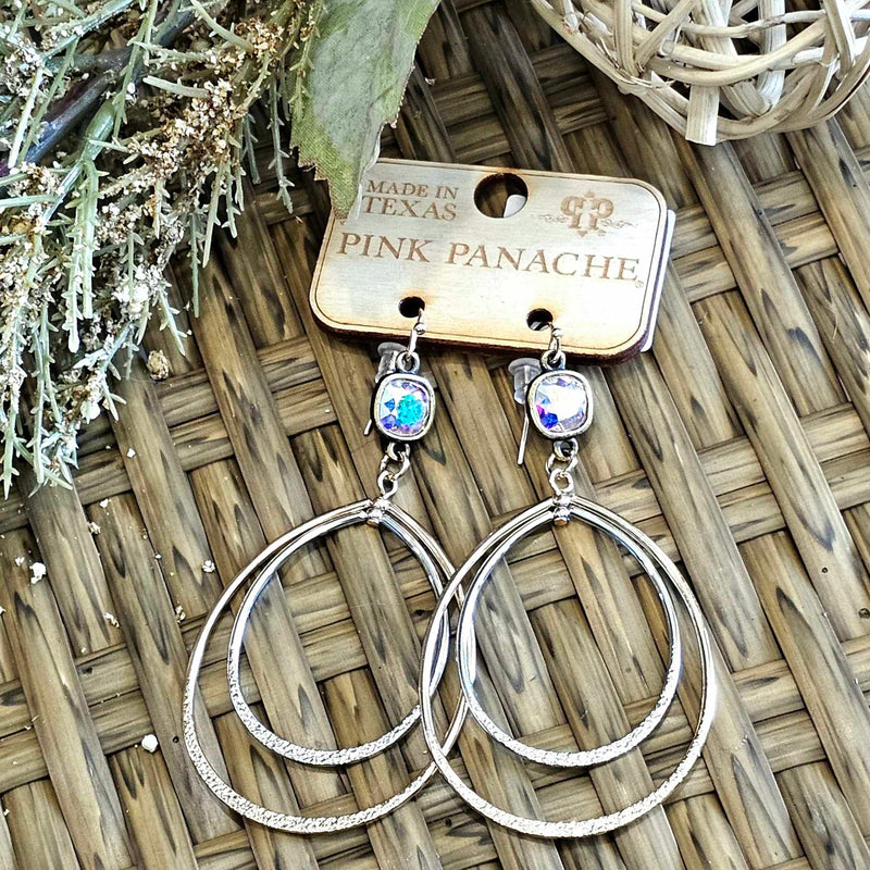 PP AB Two Tone Circle in a Circle Earrings